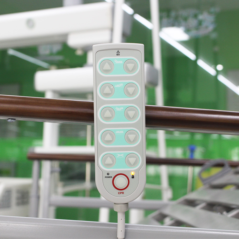 hospital bed with remote