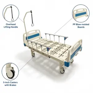 2 crank hospital bed detail 3